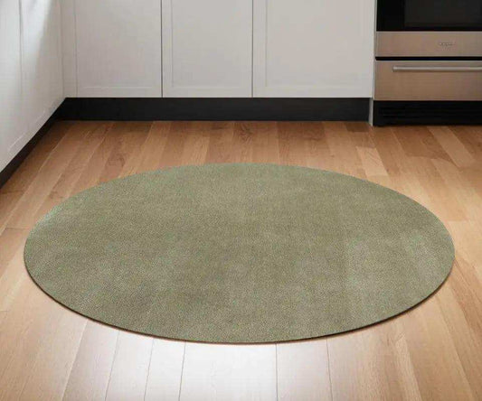 6' Sage Green Round Hand Woven Area Rug - Homeroots - Flyclothing LLC