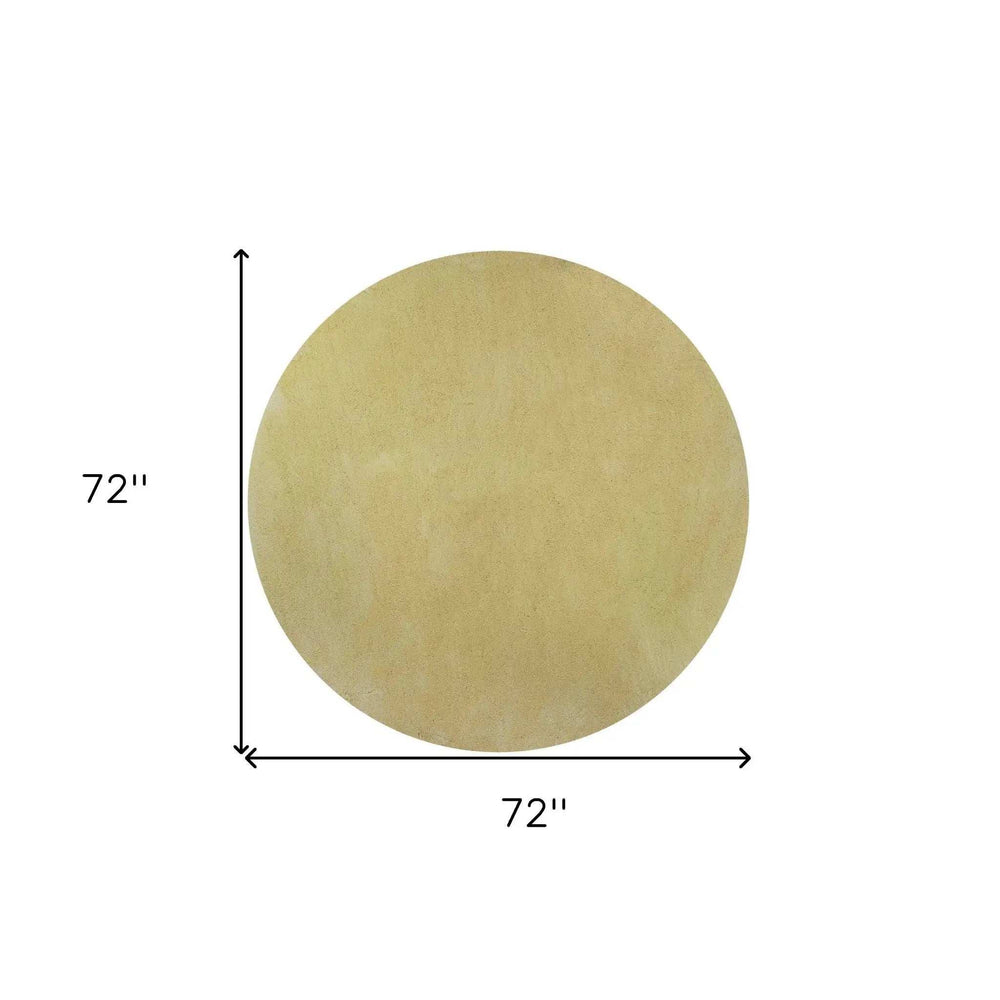 6' Round Polyester Canary Yellow Area Rug - Homeroots - Flyclothing LLC