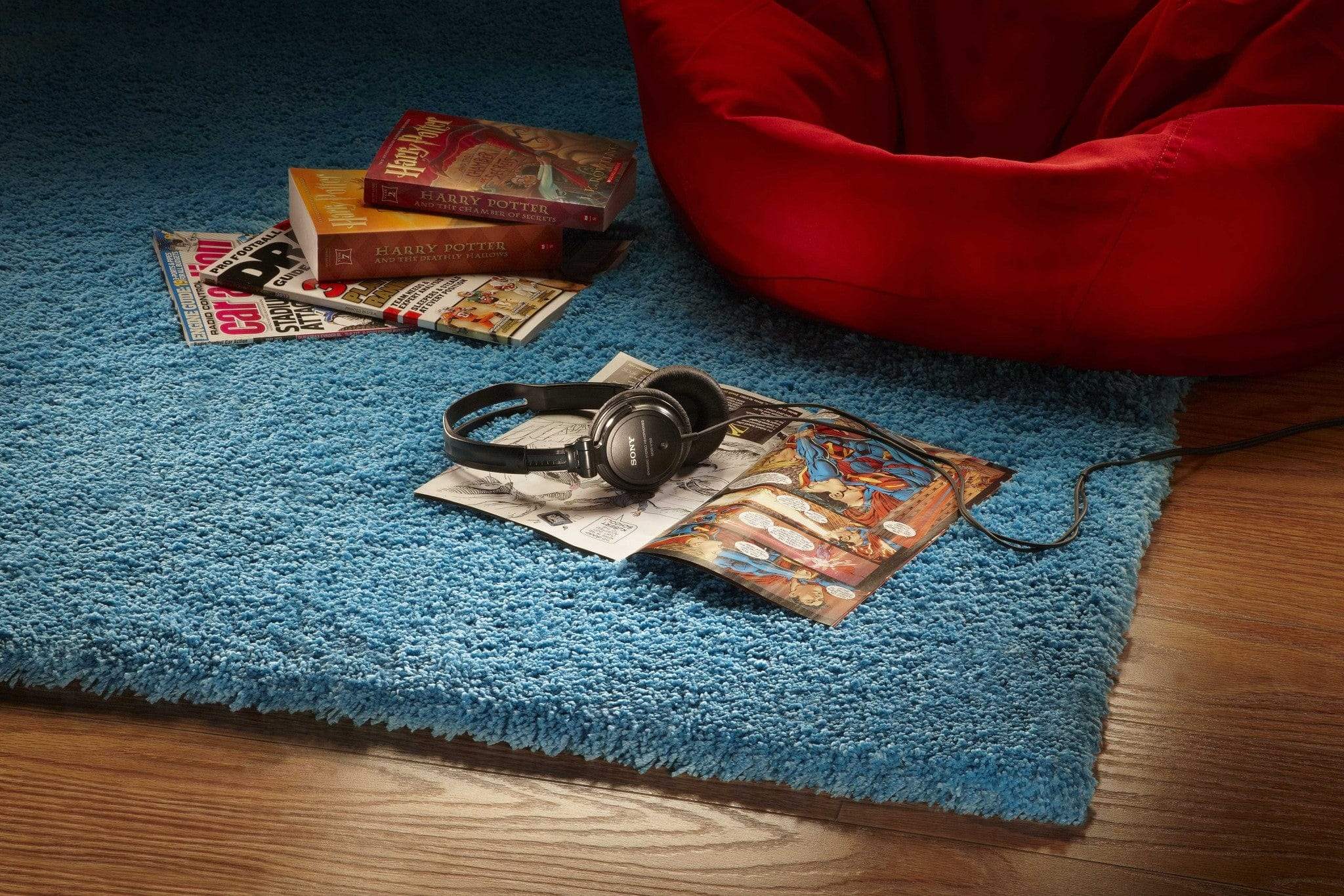 5' X 7' Highlighter Blue Plain Indoor Area Rug - Homeroots - Flyclothing LLC