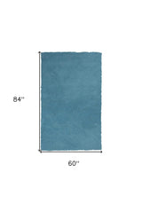 5' X 7' Highlighter Blue Plain Indoor Area Rug - Homeroots - Flyclothing LLC