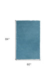 5' X 7' Highlighter Blue Plain Indoor Area Rug - Homeroots - Flyclothing LLC
