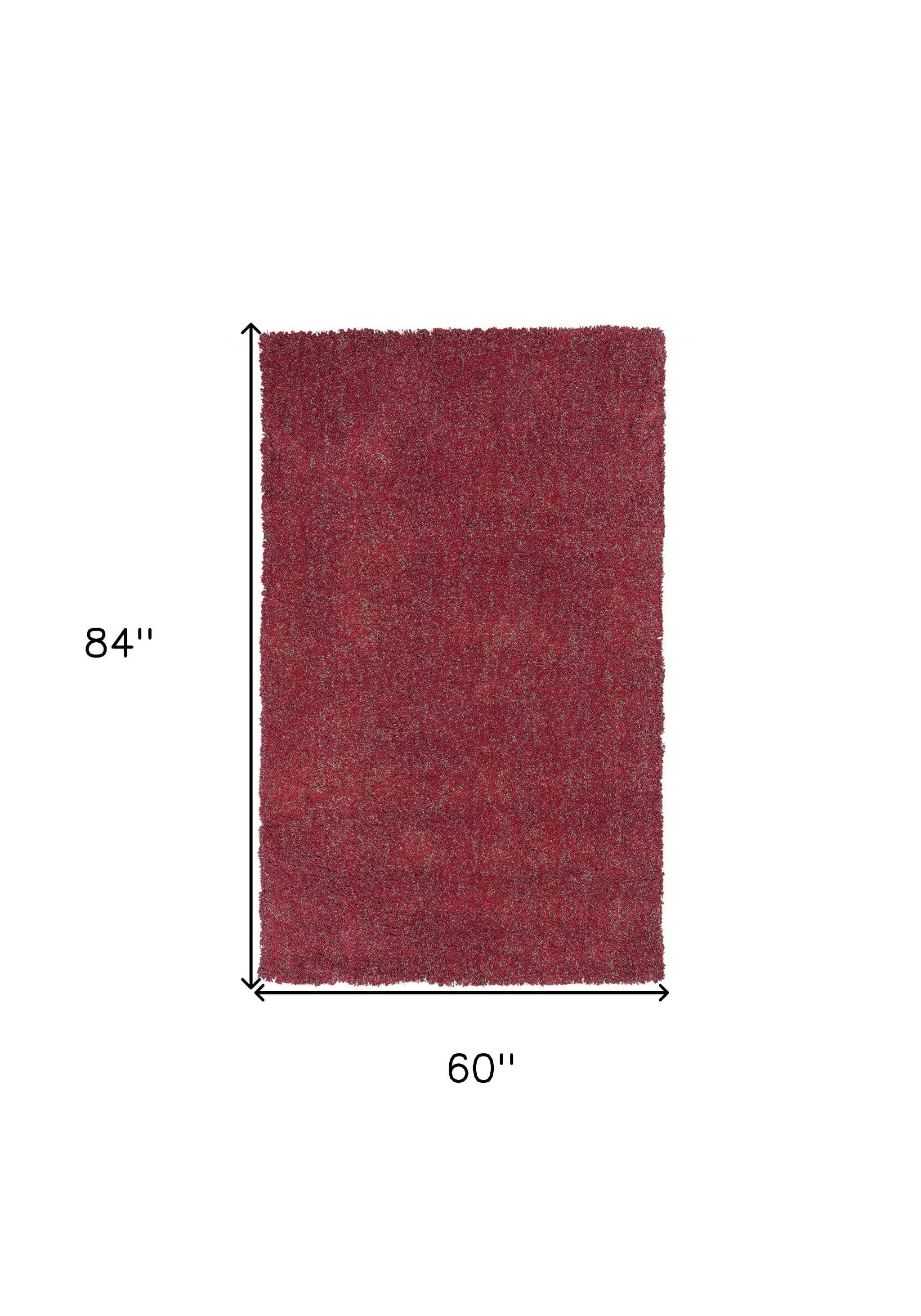 5' X 7' Red Heather Plain Indoor Area Rug - Homeroots - Flyclothing LLC