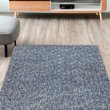 5' X 7' Indigo Ivory Heather Indoor Shag Rug - Homeroots