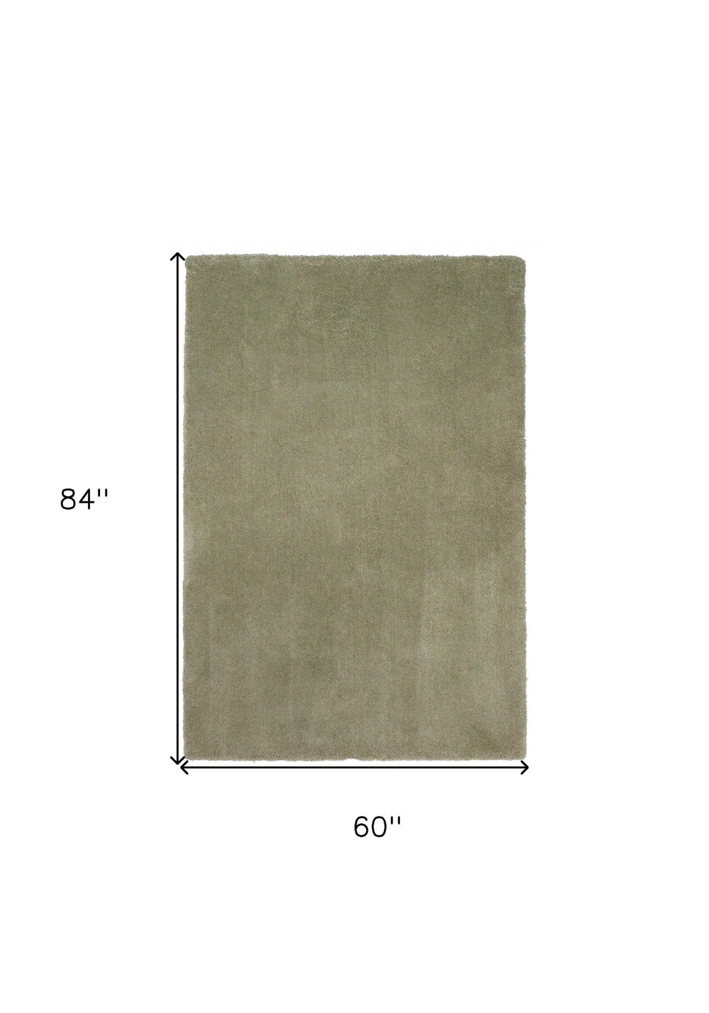 5' X 7' Sage Green Indoor Shag Rug - Homeroots - Flyclothing LLC