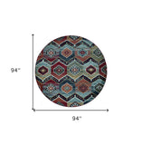 7' Red Round Area Rug - Homeroots