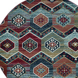 7' Red Round Area Rug - Homeroots