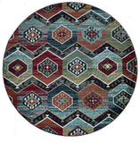 7' Red Round Area Rug - Homeroots