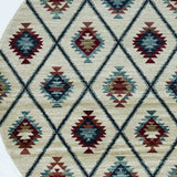 8' Ivory Machine Woven Geometric Lodge Round Indoor Area Rug - Homeroots - Flyclothing LLC