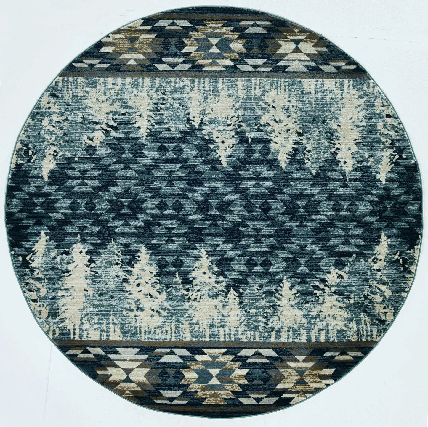 8' Slate Blue Round Area Rug - Homeroots - Flyclothing LLC