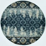 8' Slate Blue Round Area Rug - Homeroots - Flyclothing LLC