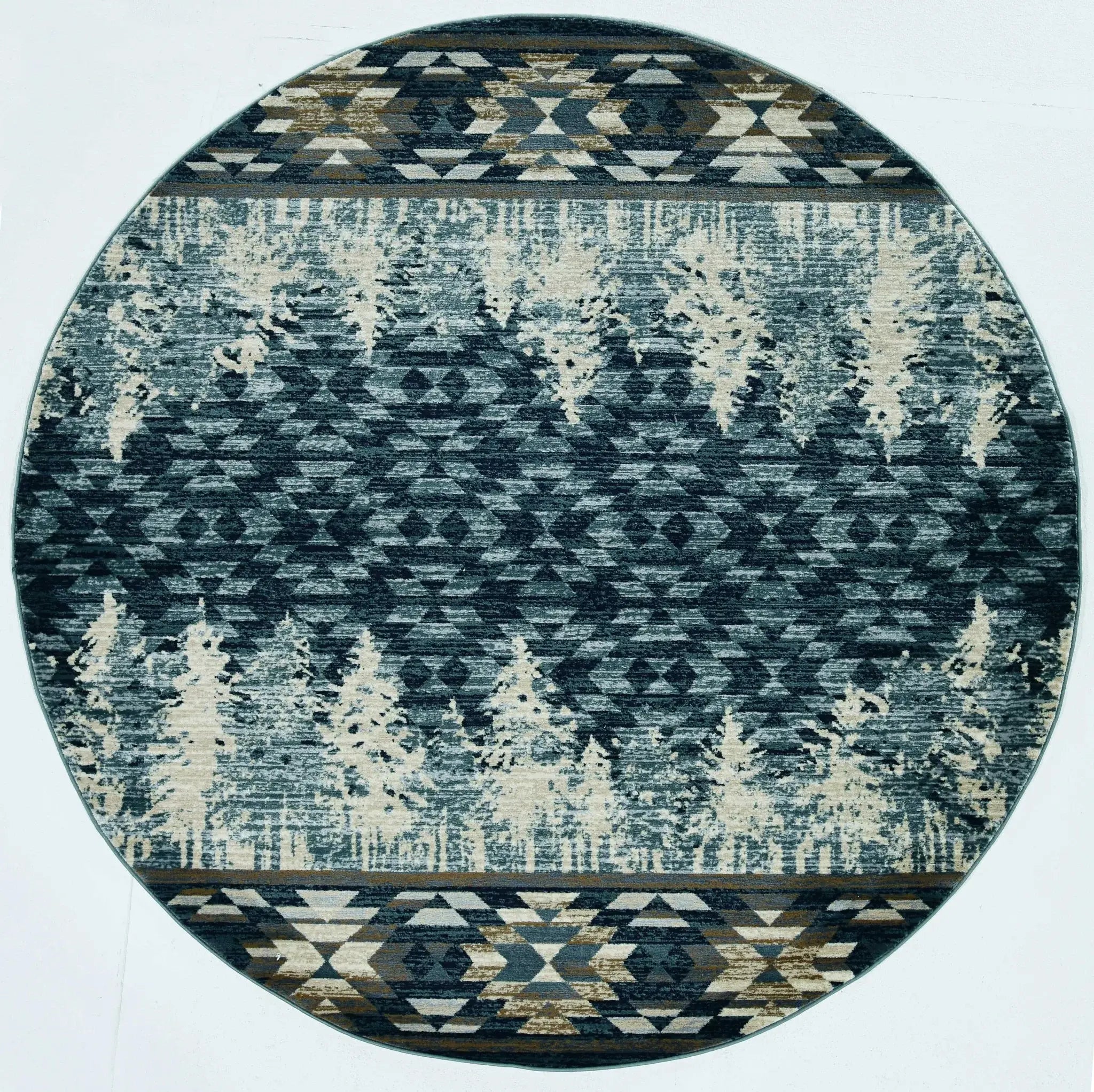 8' Slate Blue Round Area Rug - Homeroots - Flyclothing LLC
