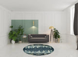8' Slate Blue Round Area Rug - Homeroots - Flyclothing LLC
