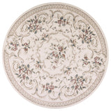 8' Round  Polypropylene Ivory  Area Rug - Homeroots