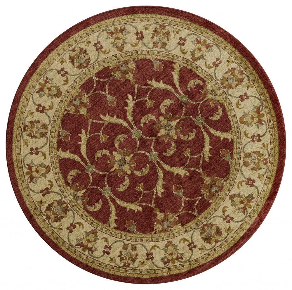 8' Round Polypropylene Ivory Area Rug - Homeroots - Flyclothing LLC