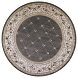 8' Round  Polypropylene Grey Or  Ivory  Area Rug - Homeroots
