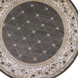 8' Round  Polypropylene Grey Or  Ivory  Area Rug - Homeroots