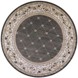 8' Round  Polypropylene Grey Or  Ivory  Area Rug - Homeroots