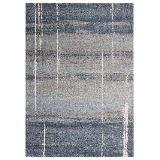 5' X 8' Blue Grey Machine Woven Abstract Indoor Area Rug - Homeroots