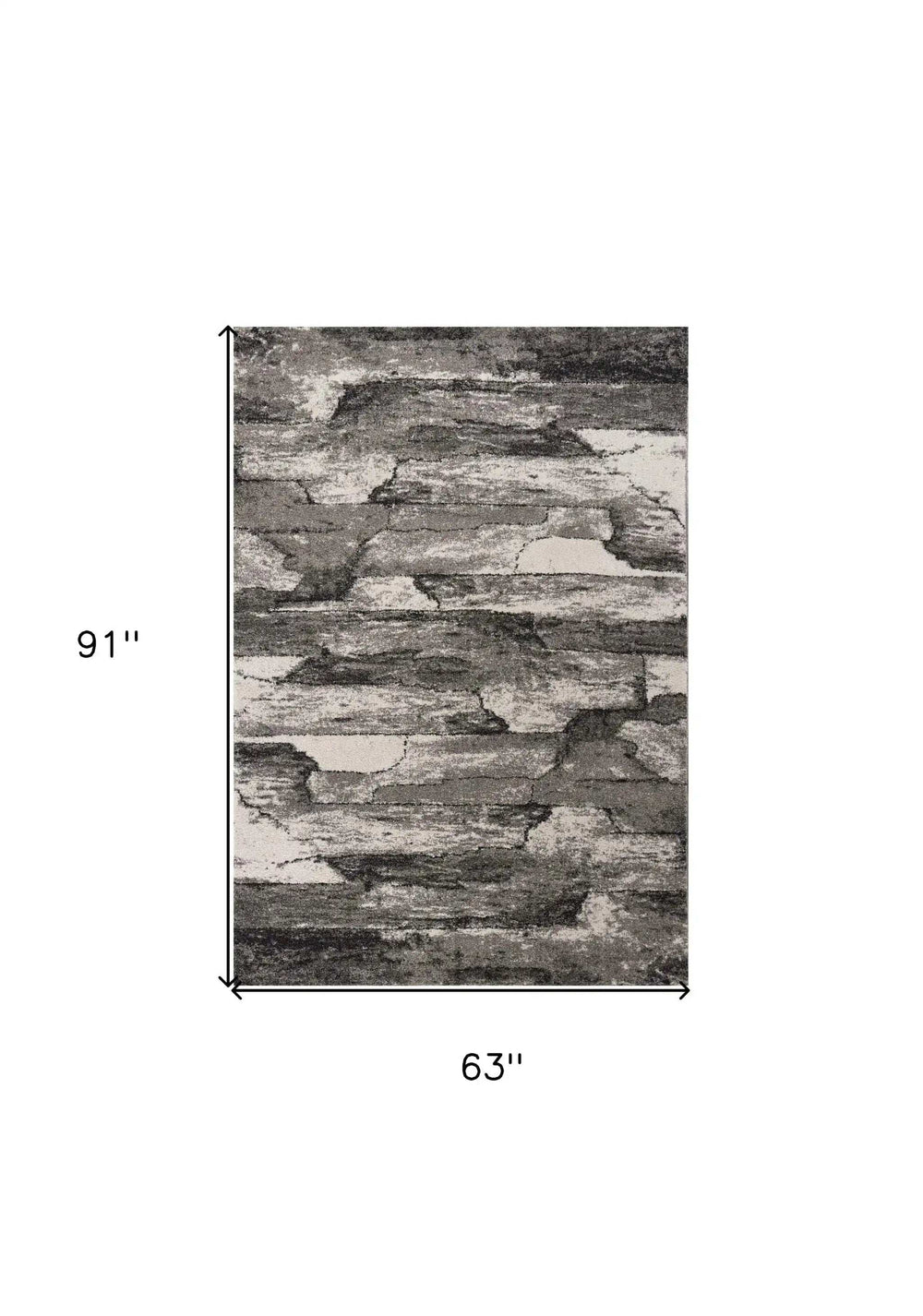 5' X 8' Gray Abstract Area Rug - Homeroots - Flyclothing LLC