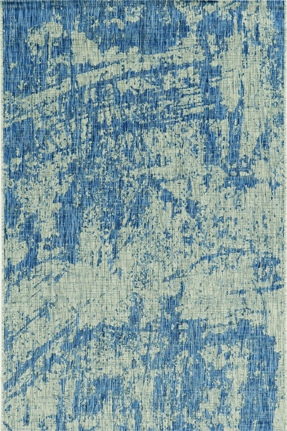 8' X 11' Grey Or  Denim Abstract Brushstrokes Uv Treated Indoor Area Rug - Homeroots