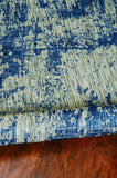 8' X 11' Grey Or  Denim Abstract Brushstrokes Uv Treated Indoor Area Rug - Homeroots