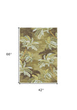 4' X 6' Moss Green Hand Tufted Palm Trees Indoor Area Rug - Homeroots - Flyclothing LLC