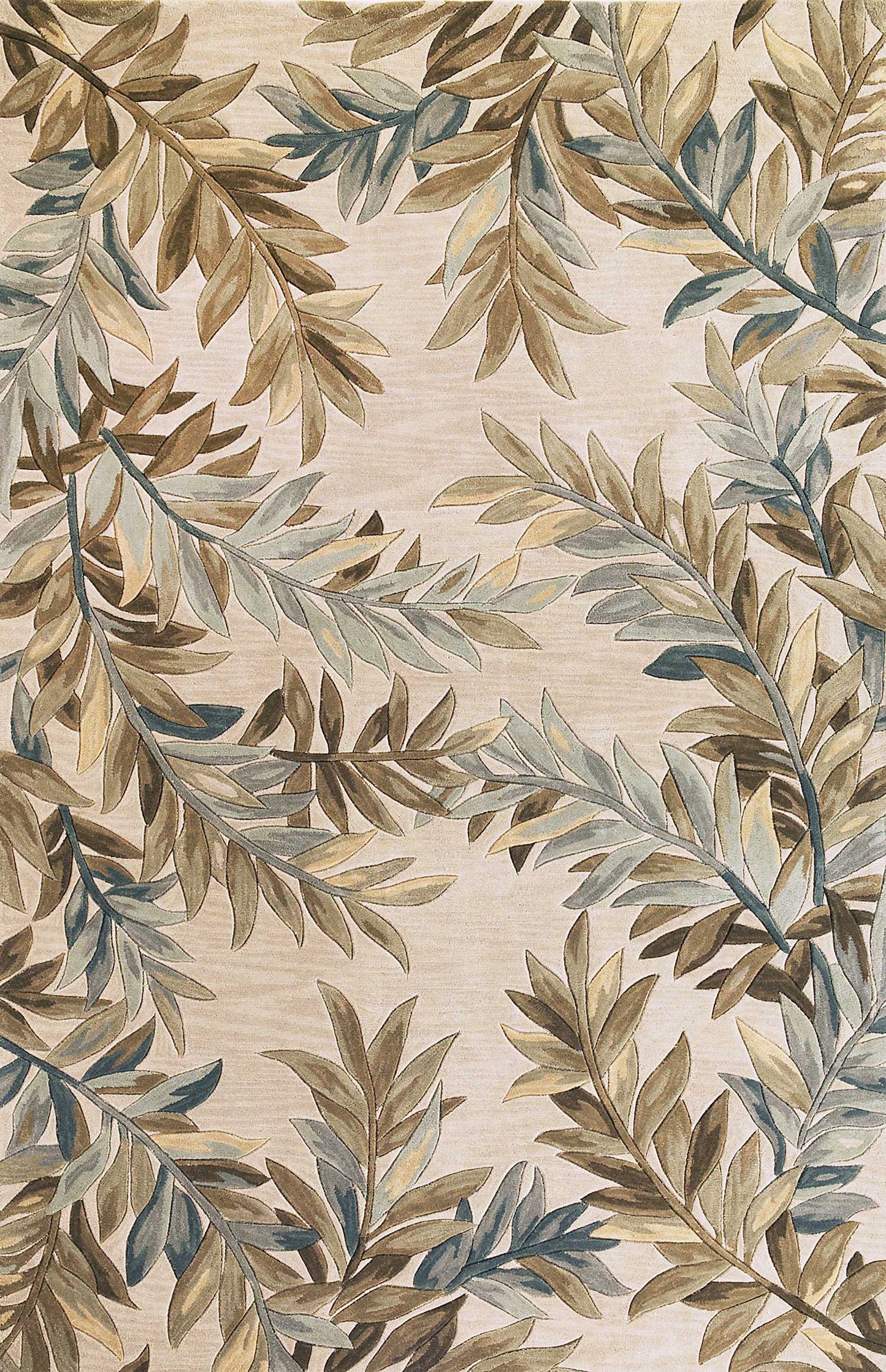 3' X 5' Ivory Tropical Leaves Wool Indoor Area Rug - Homeroots - Flyclothing LLC