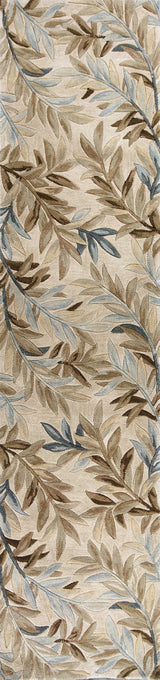 3' X 5' Ivory Tropical Leaves Wool Indoor Area Rug - Homeroots - Flyclothing LLC