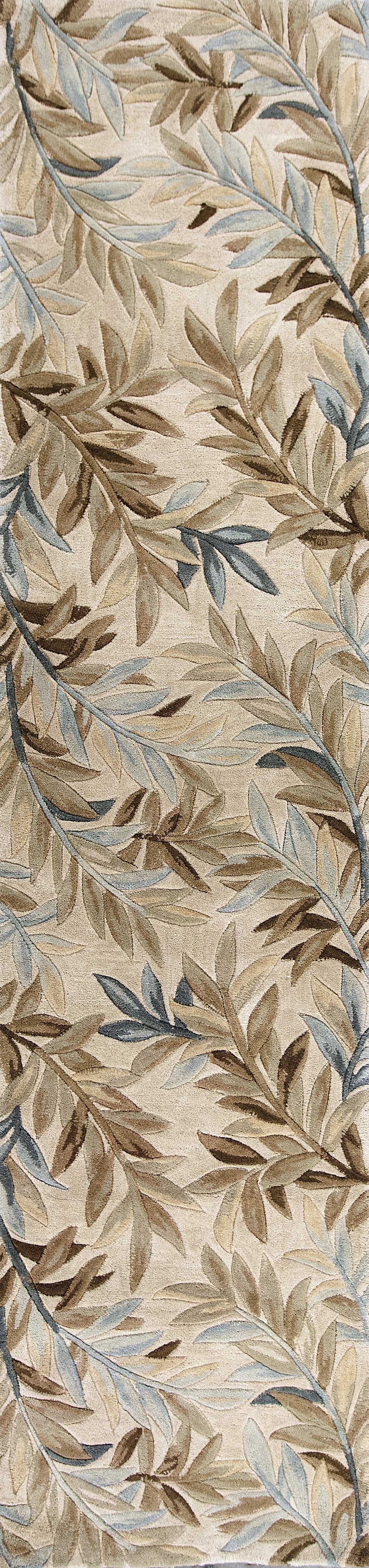 3' X 5' Ivory Tropical Leaves Wool Indoor Area Rug - Homeroots - Flyclothing LLC