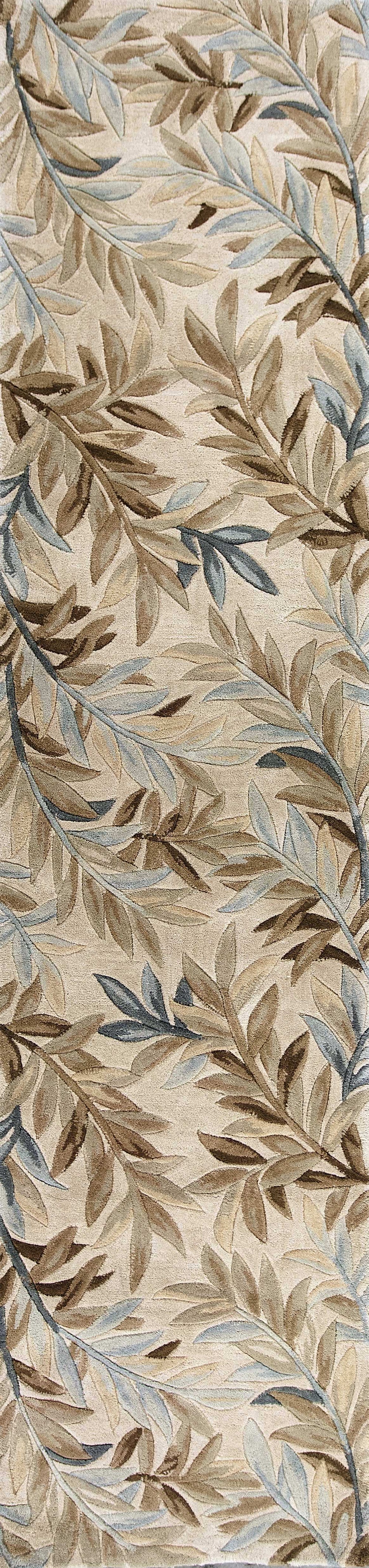3' X 5' Ivory Tropical Leaves Wool Indoor Area Rug - Homeroots - Flyclothing LLC