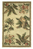 4' X 6' Ivory and Green Tropical Botanical Hand Tufted Area Rug - Homeroots - Flyclothing LLC