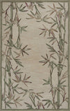 3' X 5' Ivory Bamboo Bordered Wool Indoor Area Rug - Homeroots