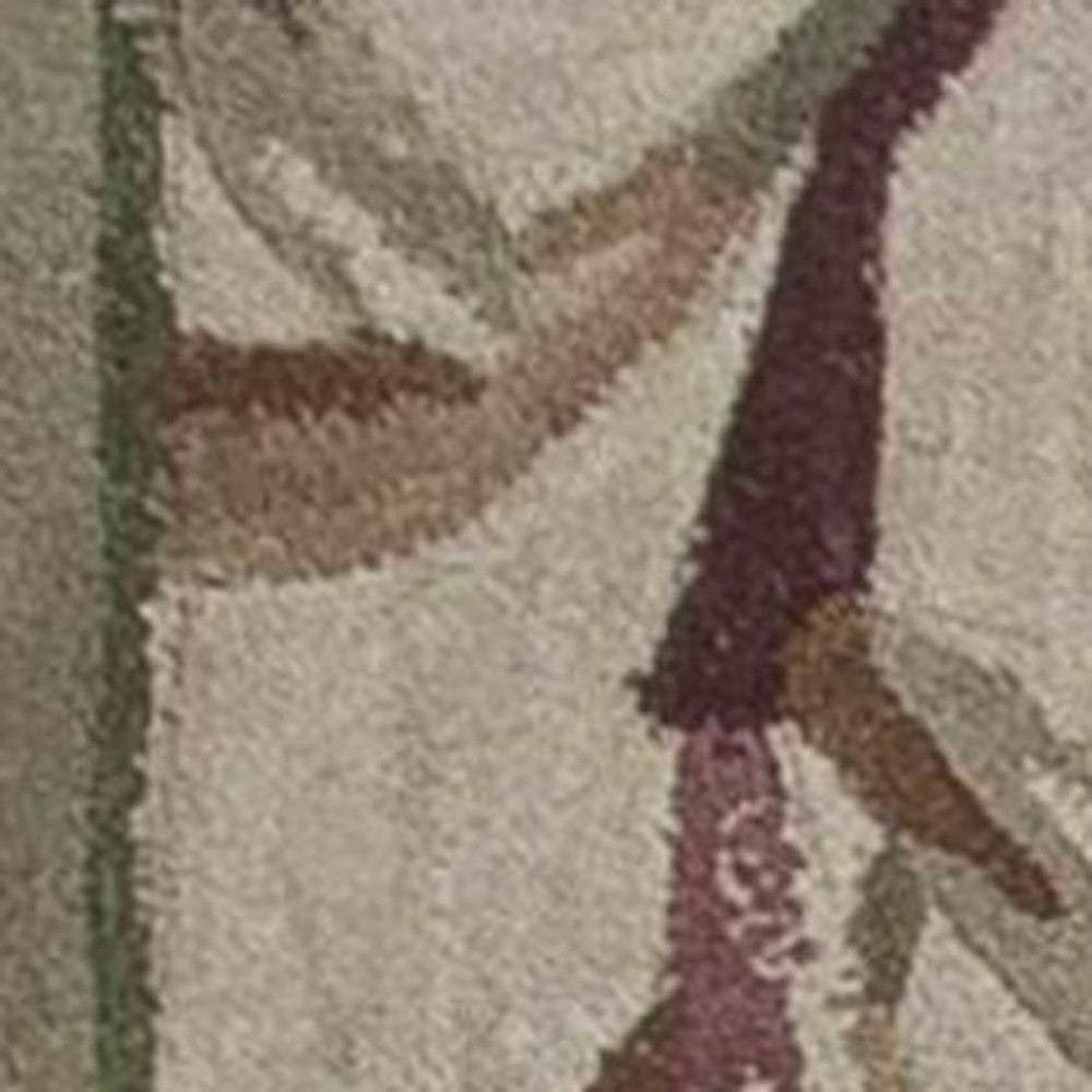 3' X 5' Ivory Bamboo Bordered Wool Indoor Area Rug - Homeroots - Flyclothing LLC