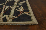 4' X 6' Black Hand Tufted Bordered Bamboo Indoor Area Rug - Homeroots - Flyclothing LLC