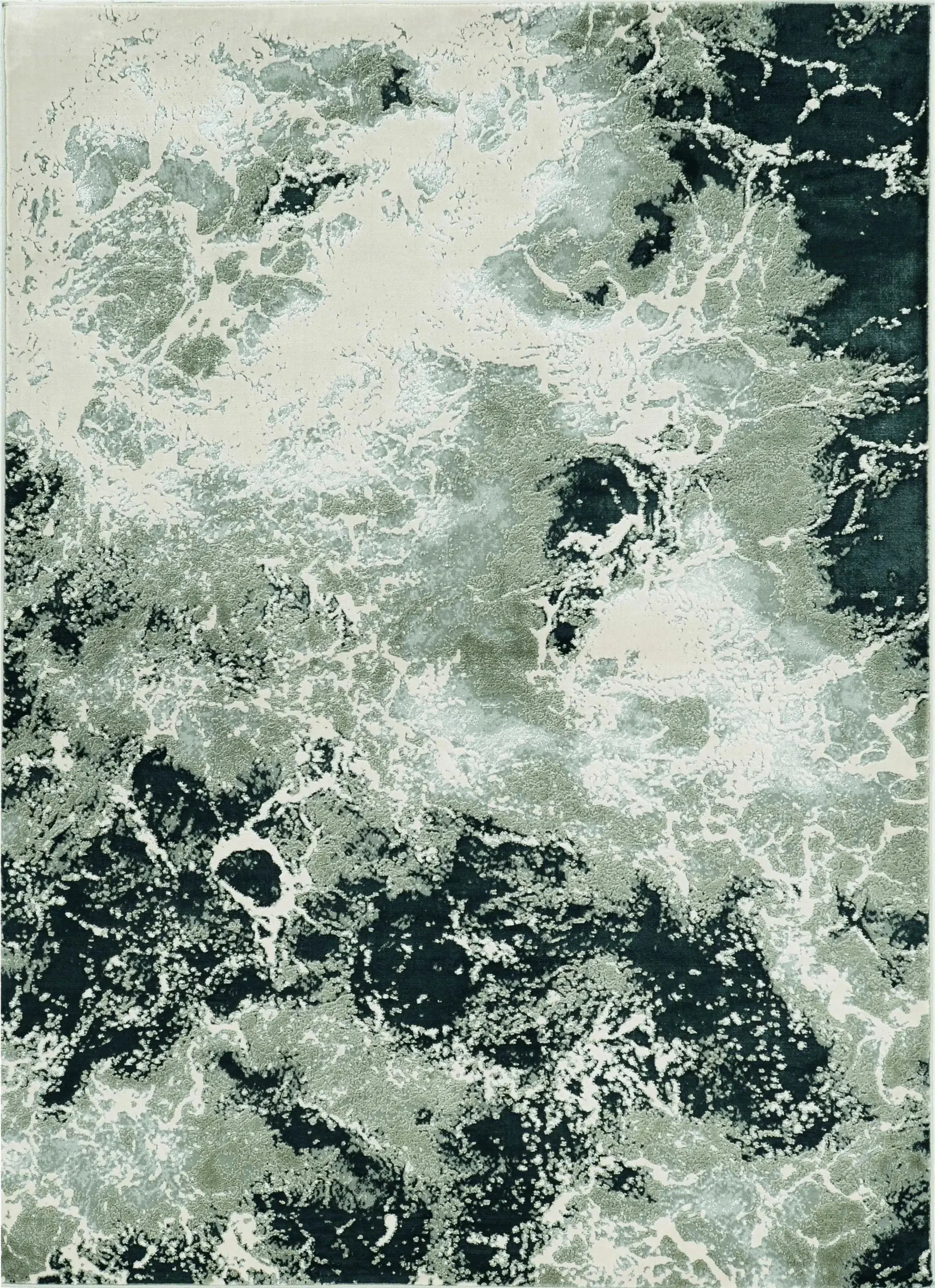 5' X 8' Silver Machine Woven Abstract Watercolor Indoor Area Rug - Homeroots - Flyclothing LLC