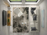 5' X 8' Silver Machine Woven Abstract Watercolor Indoor Area Rug - Homeroots