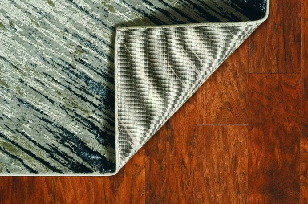 5' X 8' Silver Grey Machine Woven Abstract Brushstroke Indoor Area Rug - Homeroots - Flyclothing LLC