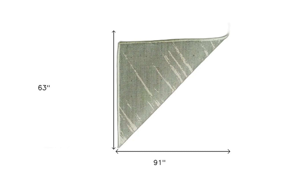 5' X 8' Silver Grey Machine Woven Abstract Brushstroke Indoor Area Rug - Homeroots - Flyclothing LLC