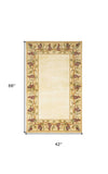 3' X 6' Ivory Wool Floral Hand Tufted Area Rug - Homeroots