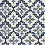 5' X 7' Ivory Or Blue Geometric Mosaic Indoor Outdoor Area Rug - Homeroots - Flyclothing LLC