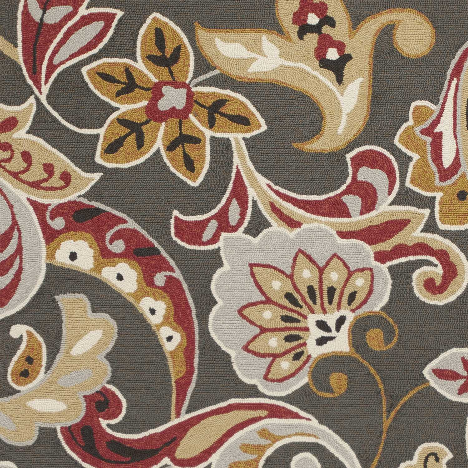 5' X 8' Taupe Floral Handmade Indoor Outdoor Area Rug - Homeroots - Flyclothing LLC