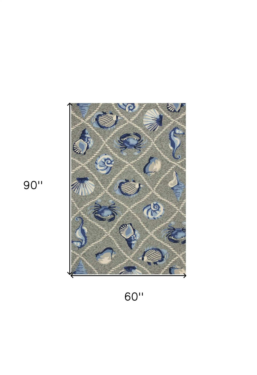 5' X 8' Gray Abstract Handmade Indoor Outdoor Area Rug - Homeroots - Flyclothing LLC