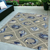 5' X 8' Gray Abstract Handmade Indoor Outdoor Area Rug - Homeroots