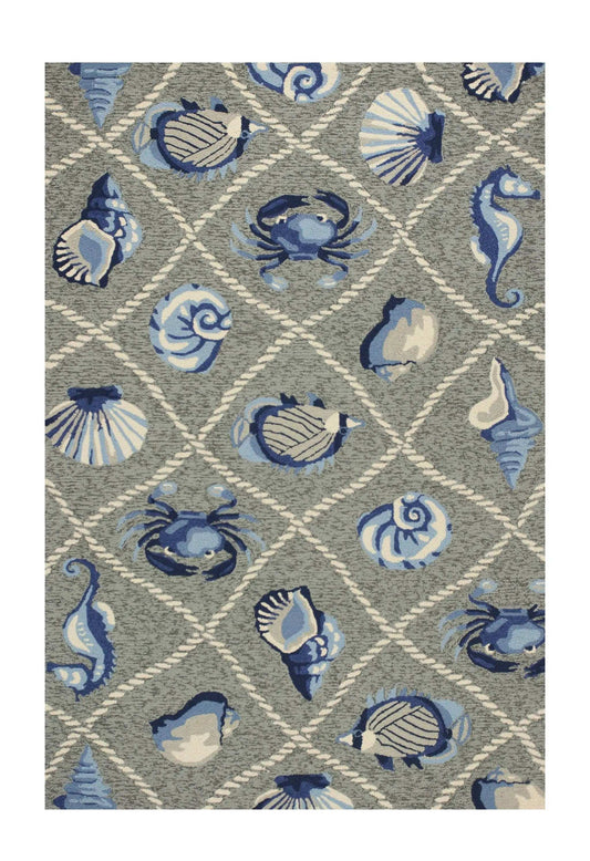 5' X 8' Gray Abstract Handmade Indoor Outdoor Area Rug - Homeroots - Flyclothing LLC