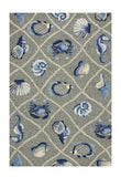 5' X 8' Gray Abstract Handmade Indoor Outdoor Area Rug - Homeroots