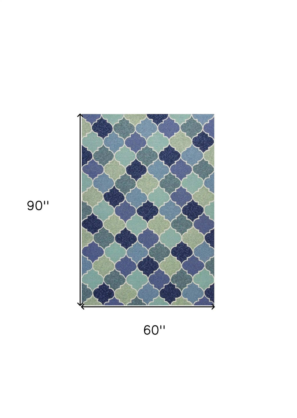 5' X 8' Blue Moroccan Handmade Indoor Outdoor Area Rug - Homeroots - Flyclothing LLC