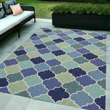 5' X 8' Blue Moroccan Handmade Indoor Outdoor Area Rug - Homeroots - Flyclothing LLC