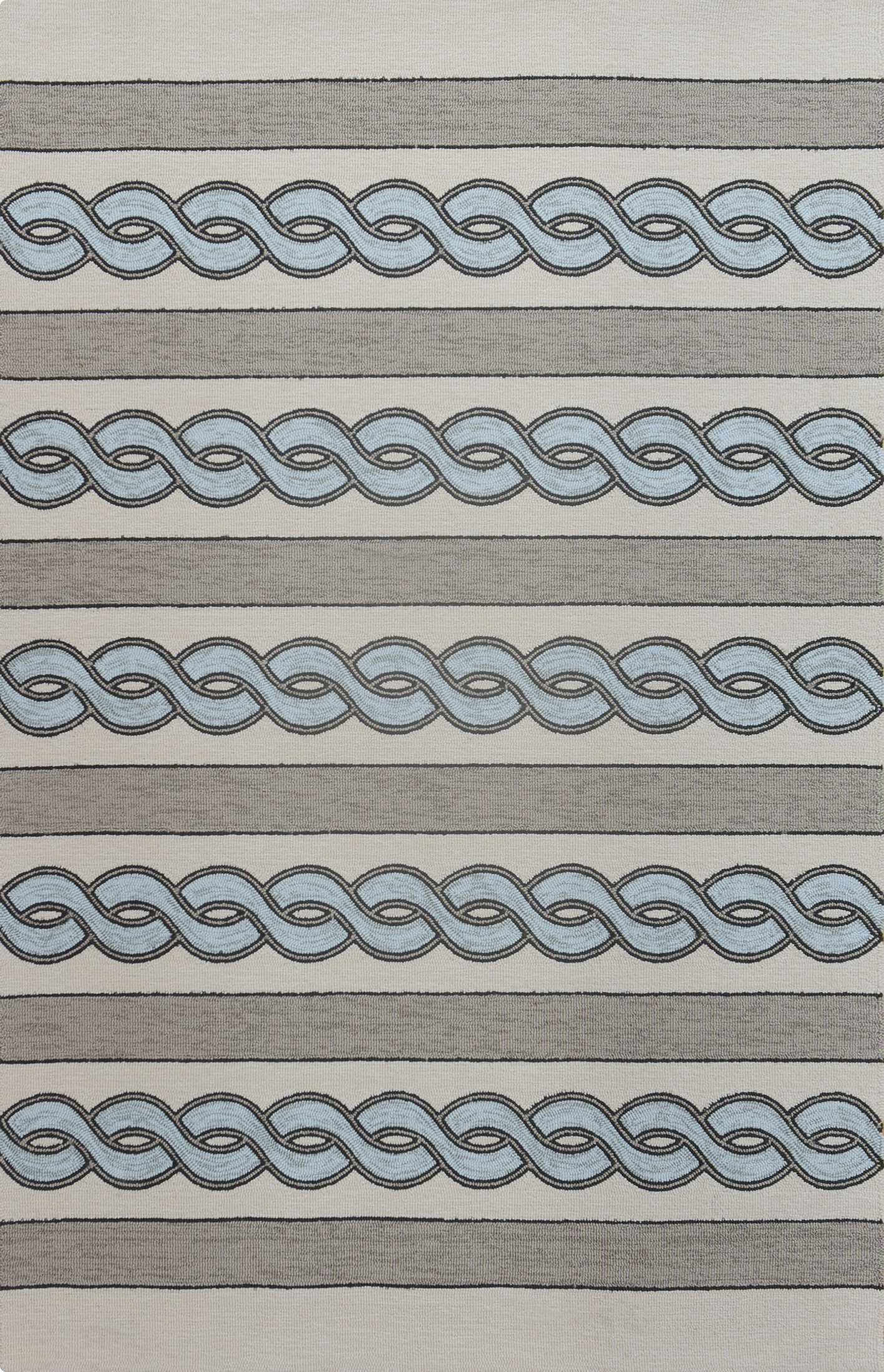 5' X 7' Ivory and Blue Abstract Indoor Outdoor Area Rug - Homeroots - Flyclothing LLC