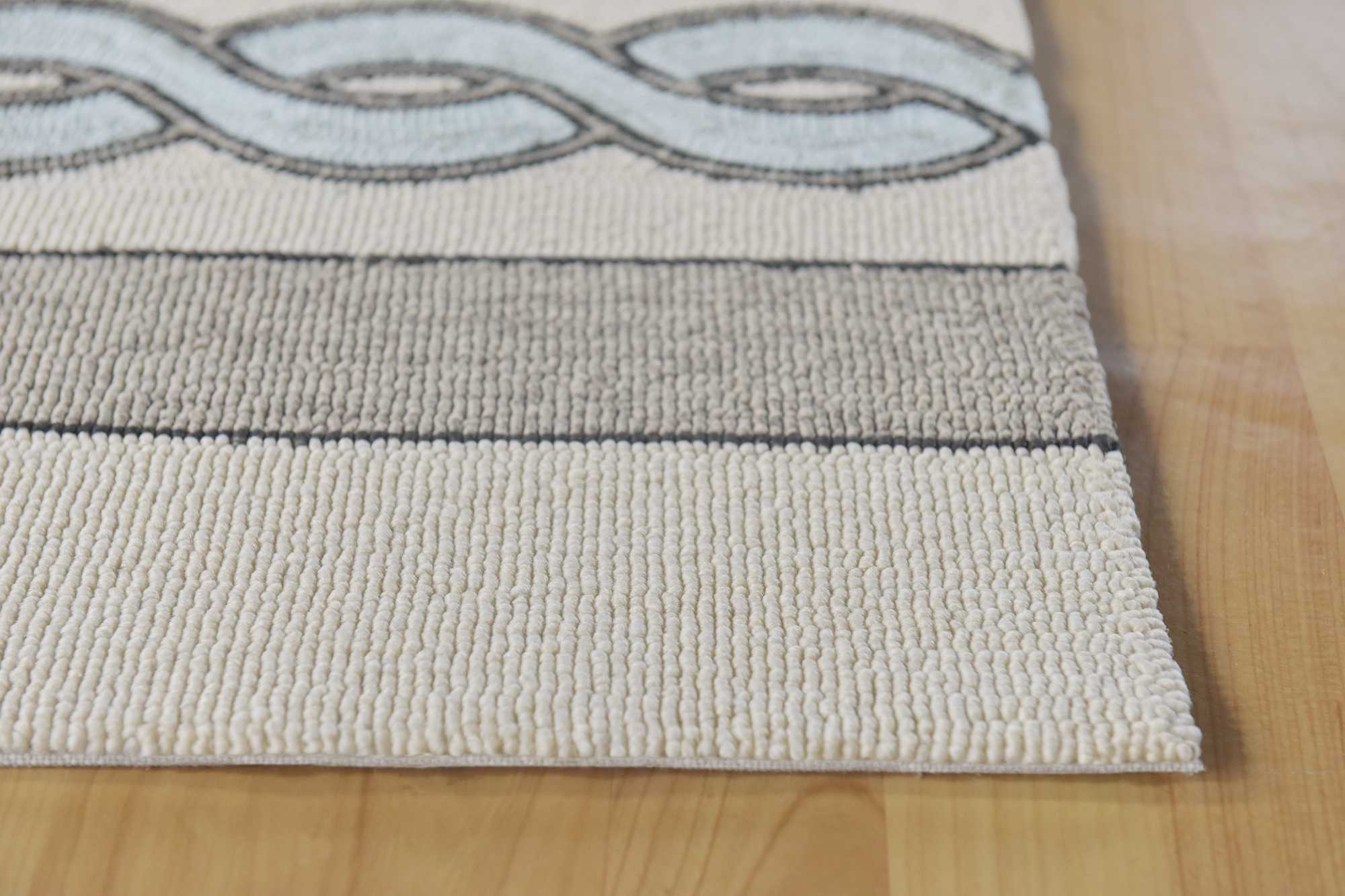 5' X 7' Ivory and Blue Abstract Indoor Outdoor Area Rug - Homeroots - Flyclothing LLC