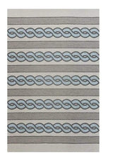 5' X 7' Ivory and Blue Abstract Indoor Outdoor Area Rug - Homeroots - Flyclothing LLC